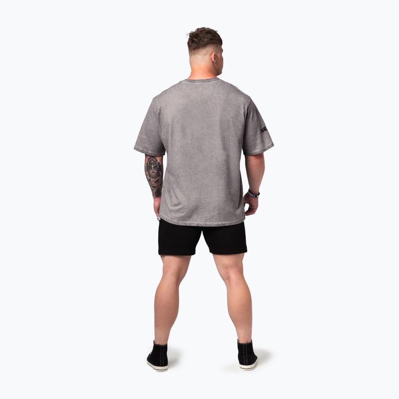 Футболка для тренувань чоловіча NEBBIA Washed-Off Heavyweight Grind light grey 3