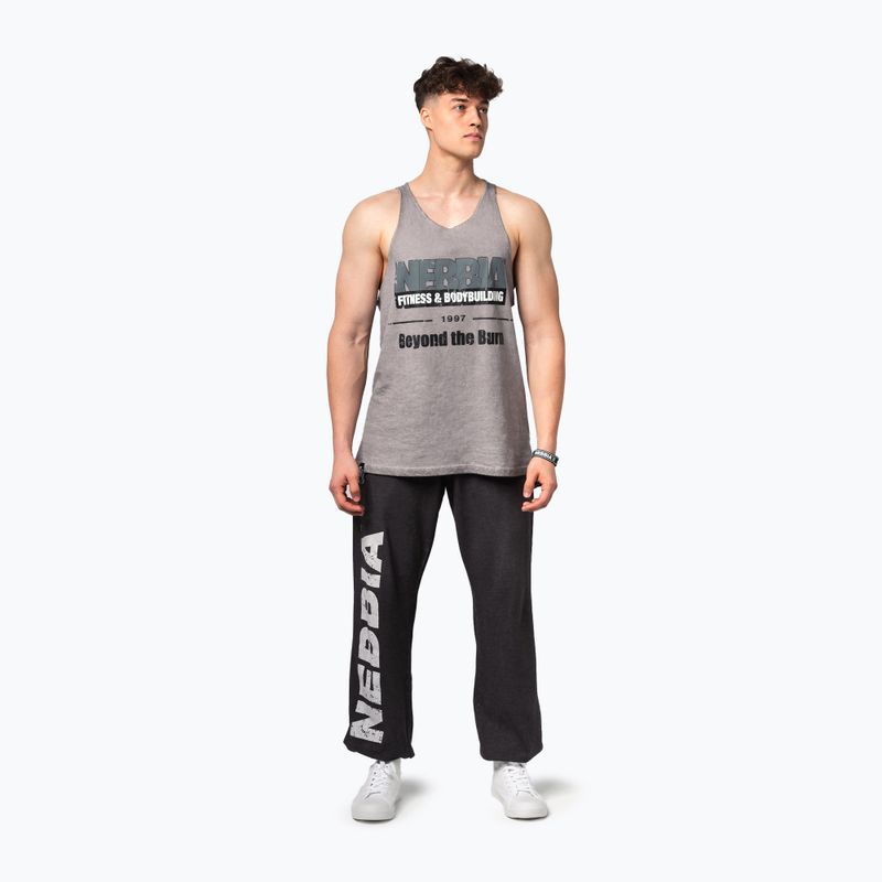 Топ для тренувань чоловічий NEBBIA Washed-Off Stringer Max Out light grey 2