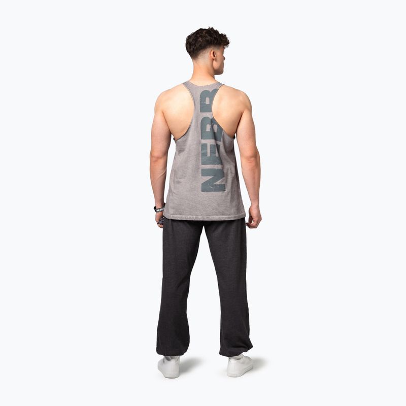 Топ для тренувань чоловічий NEBBIA Washed-Off Stringer Max Out light grey 3