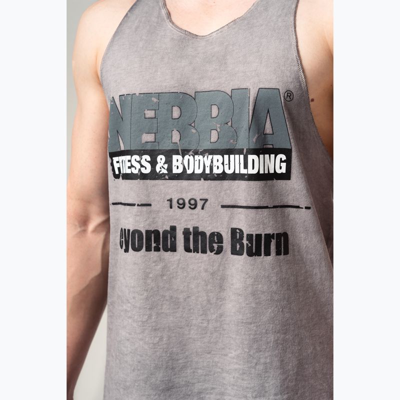 Топ для тренувань чоловічий NEBBIA Washed-Off Stringer Max Out light grey 4