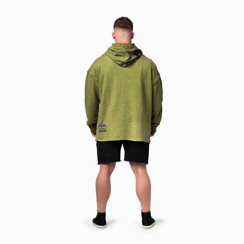 Кофта для тренувань чоловіча NEBBIA Washed-Off Hoodie NO BS green 3
