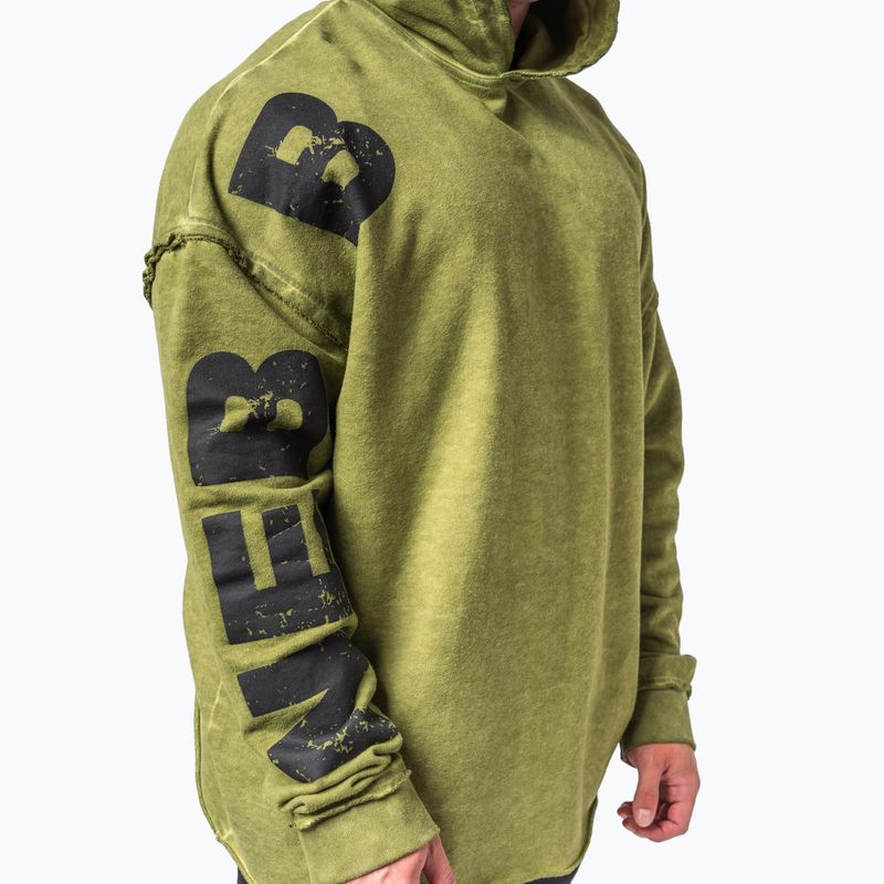 Кофта для тренувань чоловіча NEBBIA Washed-Off Hoodie NO BS green 5