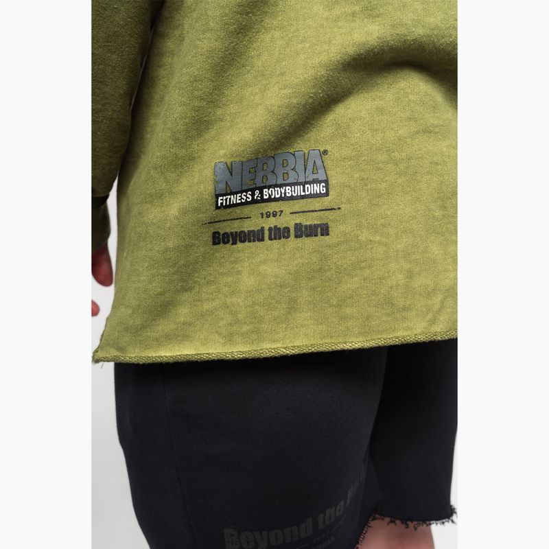 Кофта для тренувань чоловіча NEBBIA Washed-Off Hoodie NO BS green 6