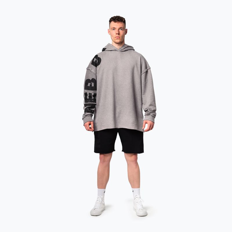 Кофта для тренувань чоловіча NEBBIA Washed-Off Hoodie NO BS light grey 2