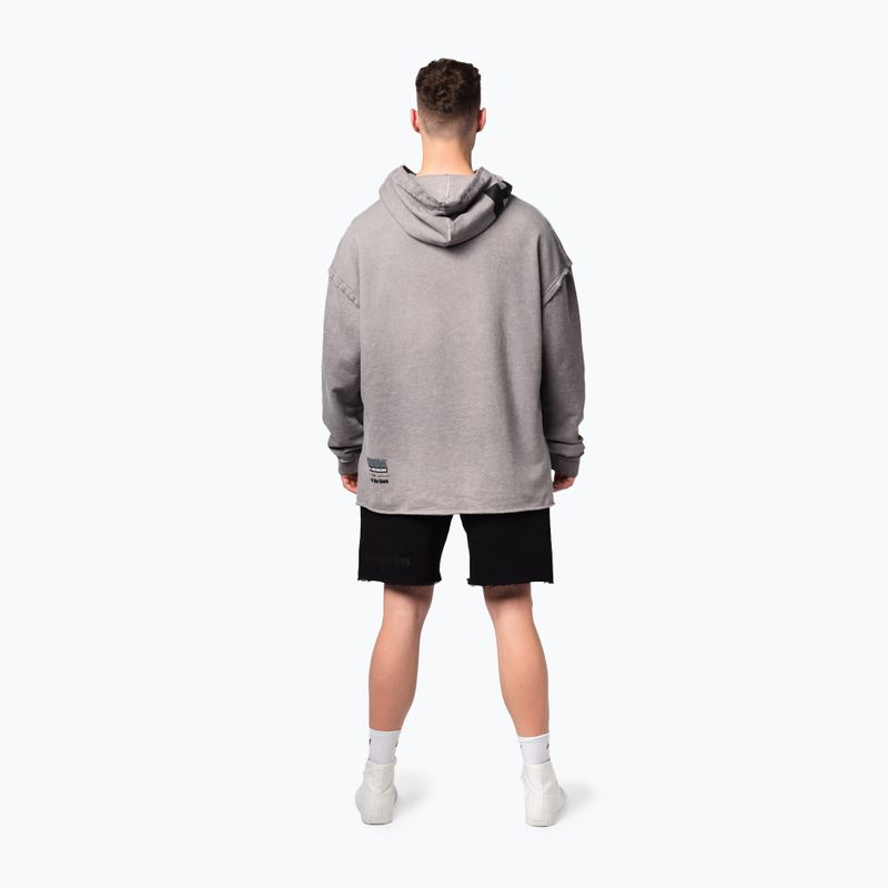 Кофта для тренувань чоловіча NEBBIA Washed-Off Hoodie NO BS light grey 3