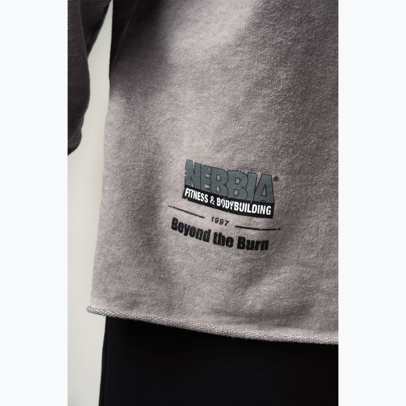 Кофта для тренувань чоловіча NEBBIA Washed-Off Hoodie NO BS light grey 6