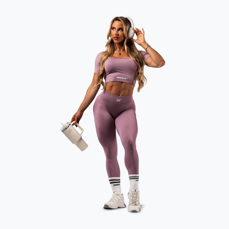 Легінси для тренувань жіночі NEBBIA Flow Seamless Maximum Push-Up pink 2