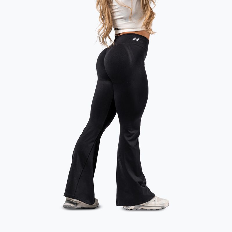 Легінси для тренувань жіночі NEBBIA Flow Seamless High Waist Sculpting Flared Black 3