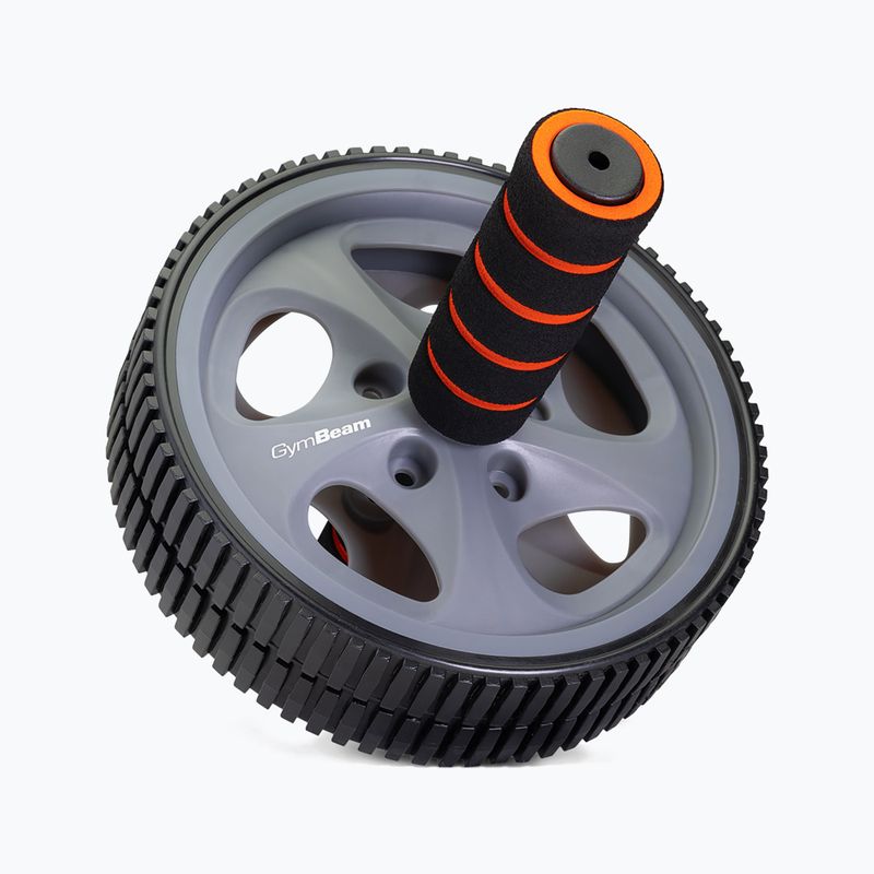 Кільце для вправ на м’язи живота GymBeam Ab Wheel чорний/сірий/помаранчевий 2