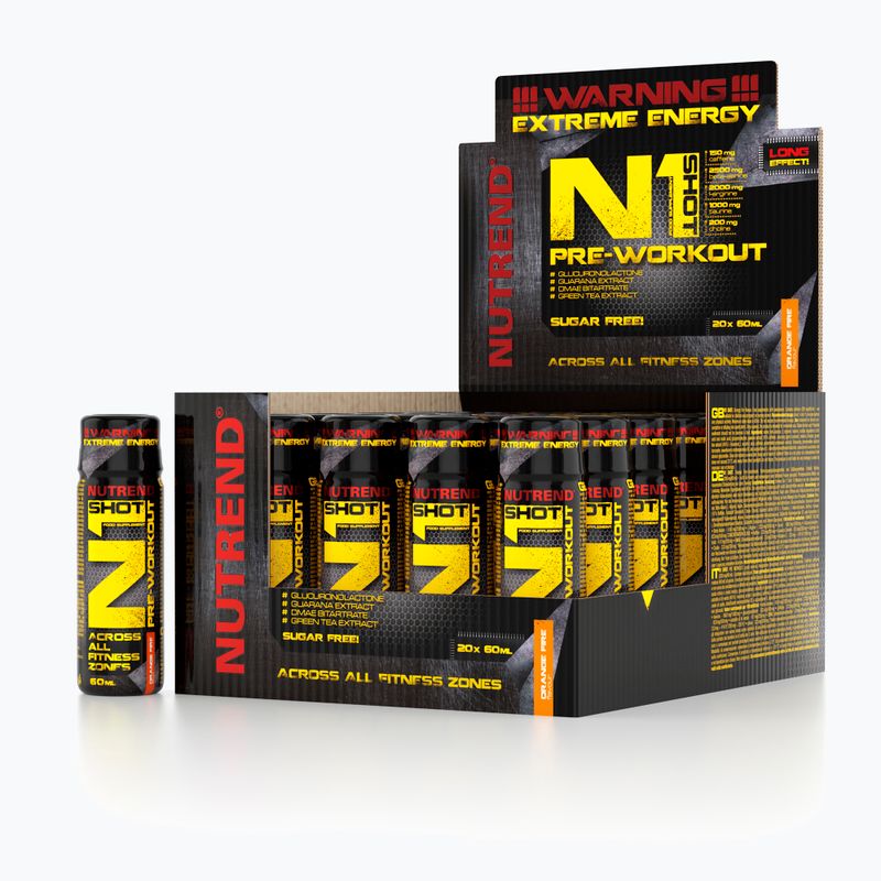 Передтренувальні шоти Nutrend Pre-Workout N1 20X60мл апельсин VT-078-1200-PO