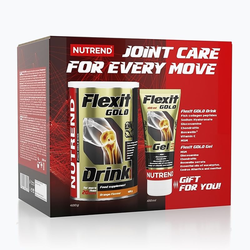 Набір Flexit Drink Gold + Flexit Gold Gel Nutrend регенерація суглобів 400 г апельсин + 100 мл VS-859401