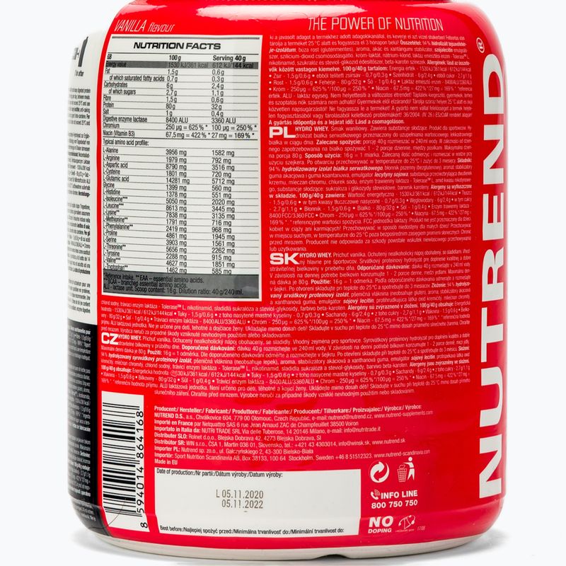 Whey Nutrend Hydro 800г ваніль VS-074-800-VA 3