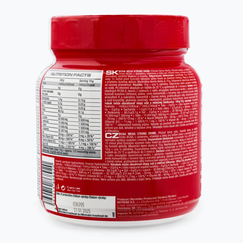 BCAA Mega Strong Nutrend Амінокислоти 400g чорна смородина VS-106-400-ČR 3
