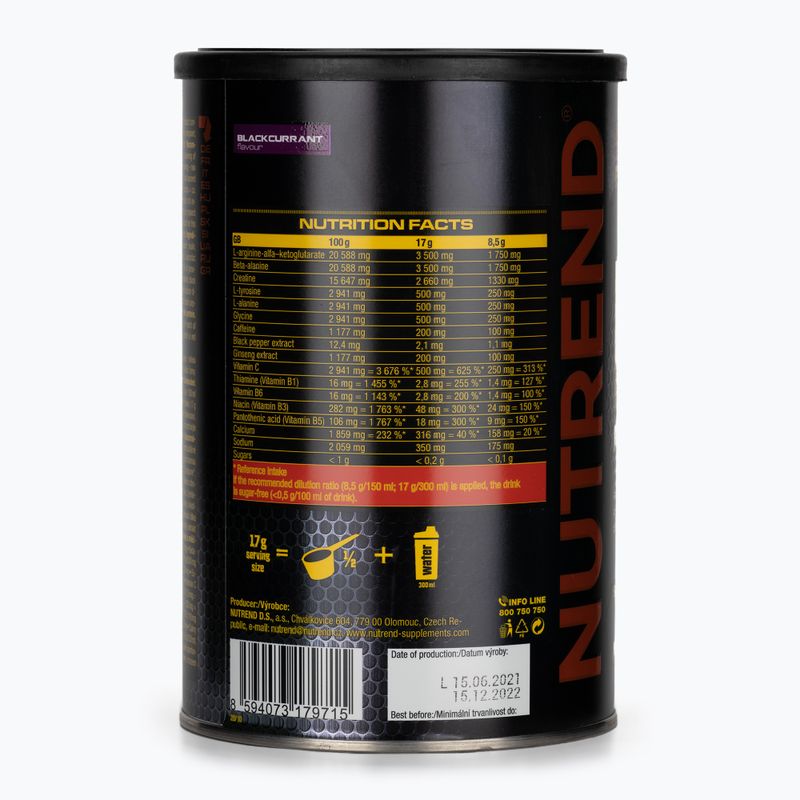 Передтренувальний комплекс Nutrend Pre-Workout N1 510г чорна смородина VS-067-510-ČR 2