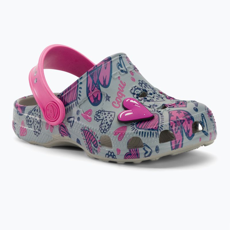 Дитячі босоніжки Coqui Little Frog mid.grey/fuchsia love/amulet 2