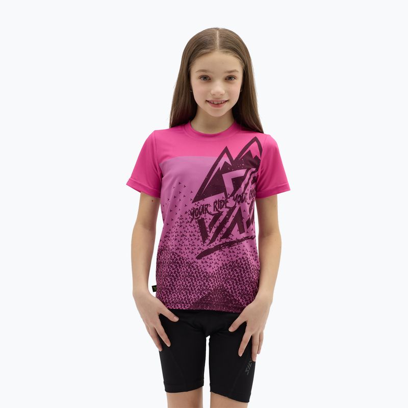 Футболка велосипедна дитяча SILVINI Denni plum/pink