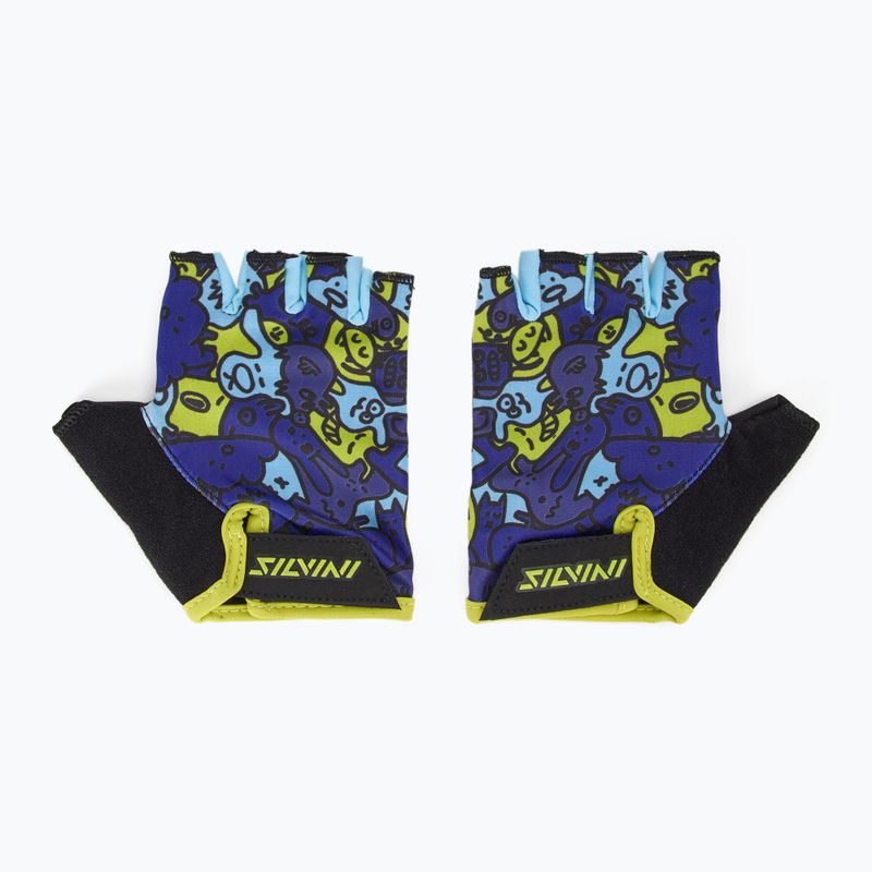 Рукавички велосипедні дитячі SILVINI Locri blue/neon 2