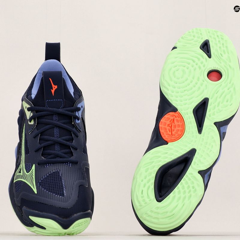 Кросівки баскетбольні чоловічі Mizuno Wave Momentum 3 evening blue/tech green/lolite 13