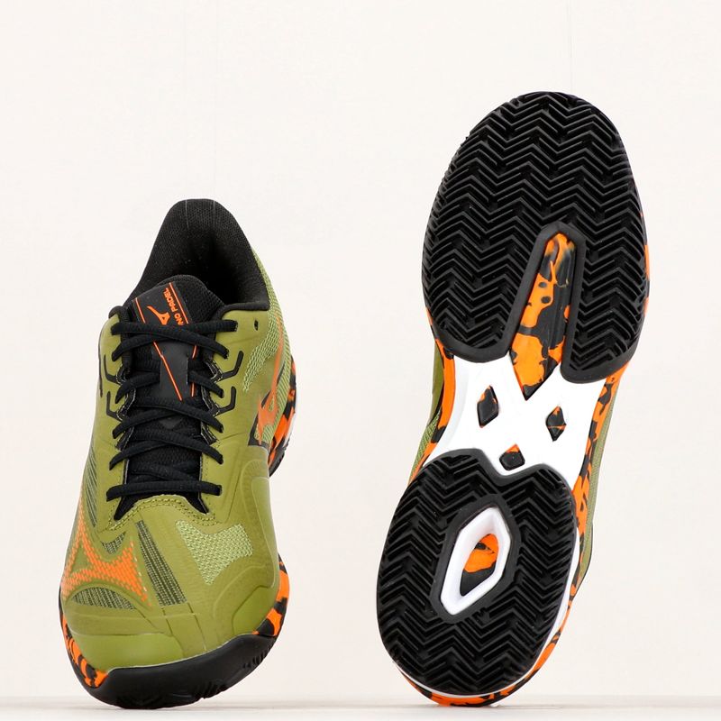 Чоловічі кросівки Mizuno Wave Exceed Light 2 Padel каліфорнійський зелений / яскраво-помаранчевий / чорний 18