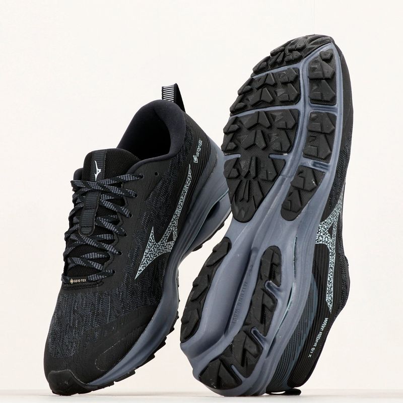 Кросівки для бігу чоловічі Mizuno Wave Rider GTX black/omre blue/glacial ridge 13