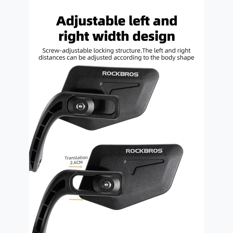 Дзеркало велосипедне Rockbros 260003001 Handlebar Mirror 1 pcs Left black 2