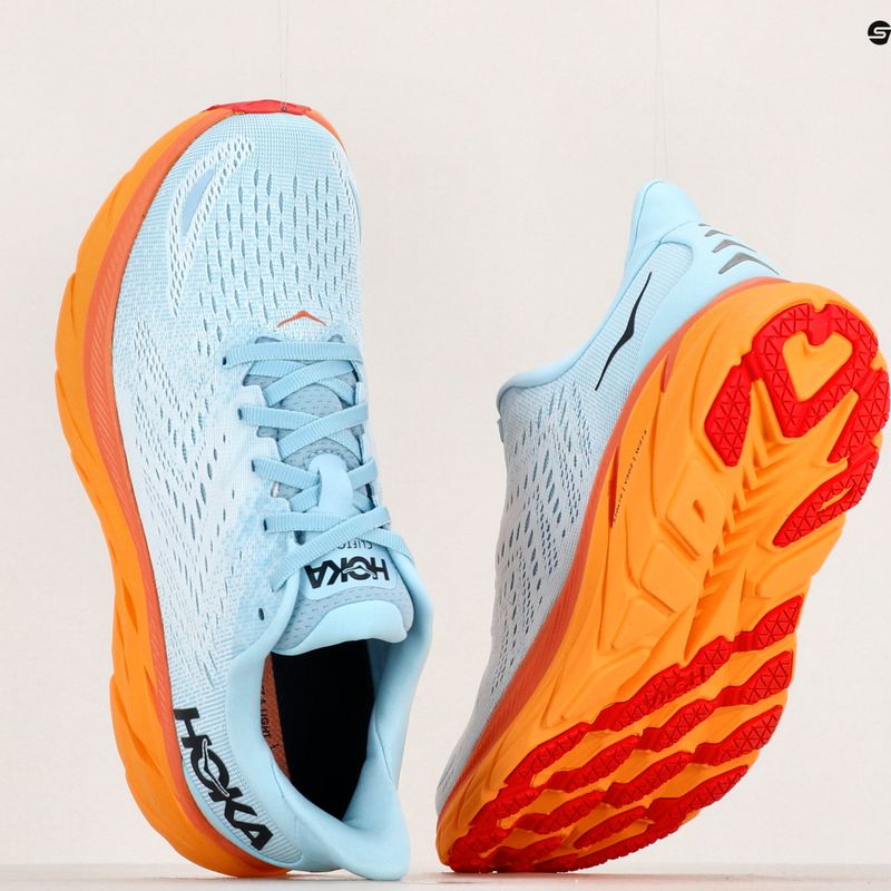Жіночі бігові кросівки HOKA Clifton 8 Wide літня пісня/крижаний потік 11