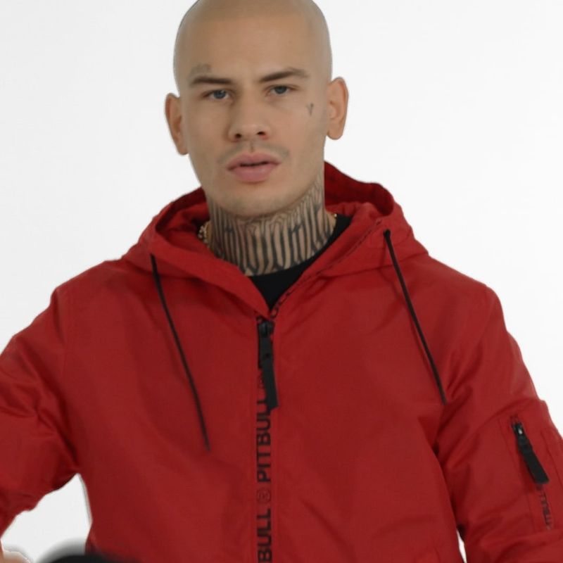 Чоловіча куртка Pitbull West Coast Overpark з капюшоном червона 11
