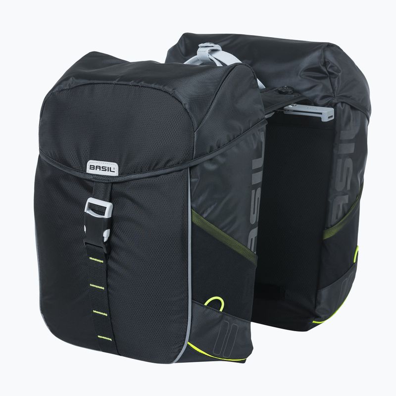 Сумка велосипедна Basil Miles Double Bag 32 л black/lime