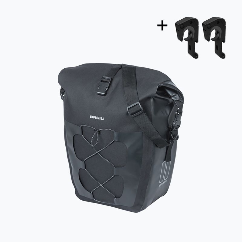 Сумка велосипедна Basil Navigator Waterproof Single Bag MIK Hooks 25-31 л black 2