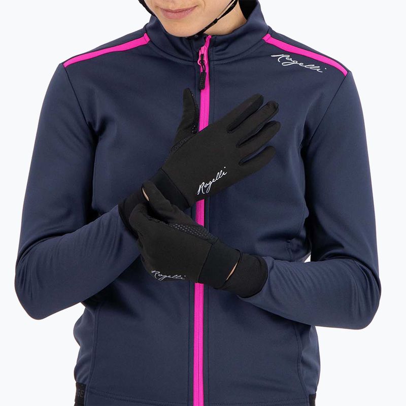 Рукавички велосипедні жіночі Rogelli Laval Mid Season LW Windproof black 7