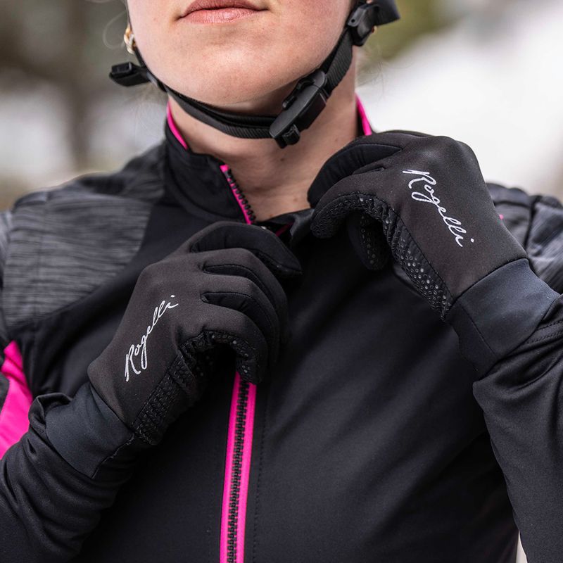 Рукавички велосипедні жіночі Rogelli Laval Mid Season LW Windproof black 8