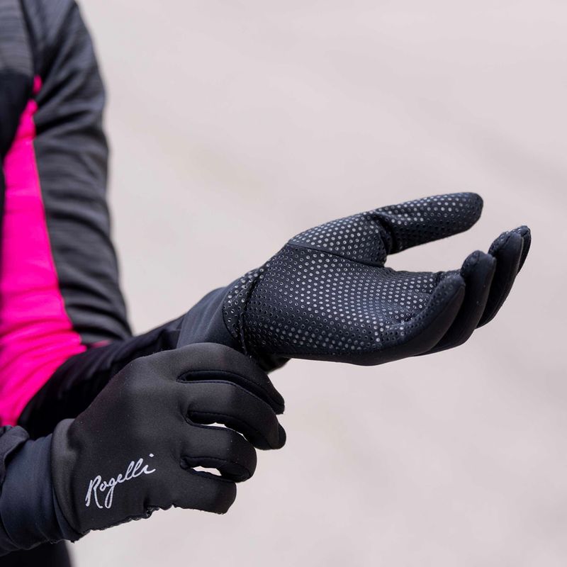 Рукавички велосипедні жіночі Rogelli Laval Mid Season LW Windproof black 9