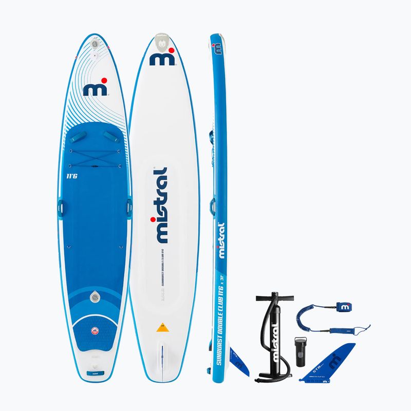 SUP Mistral Sunburst Double Club 11'6" біло-зелена дошка