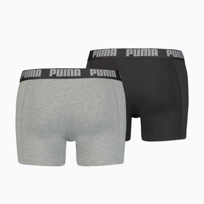 Боксерки чоловічі PUMA Basic 2 пари dark grey melange/black 2