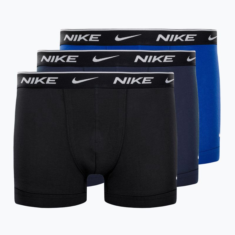 Боксери чоловічі Nike Everyday Cotton Stretch Trunk 3Pk UB1 obsidian / game royal / black