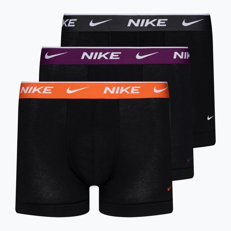 Чоловічі труси-боксери Nike Everyday Cotton Stretch Trunk 3 пари чорні/фіолетові/помаранчеві