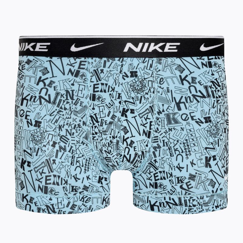 Чоловічі труси-боксери Nike Everyday Cotton Stretch Trunk 3 пари aquarius blue lg print/grey/uni red 2