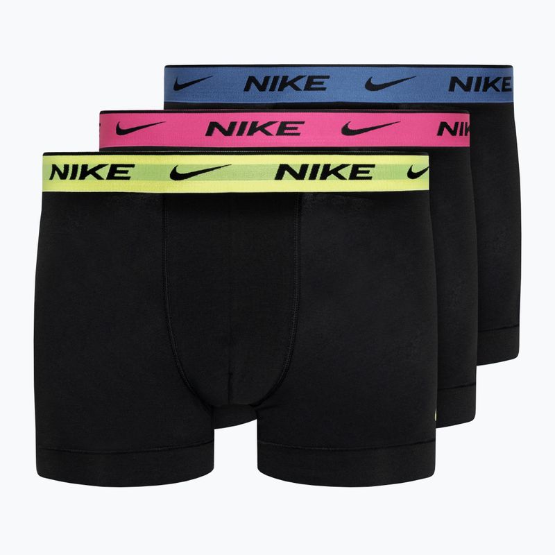 Чоловічі труси-боксери Nike Everyday Cotton Stretch Trunk 3 пари чорні/сині/фуксія/помаранчеві