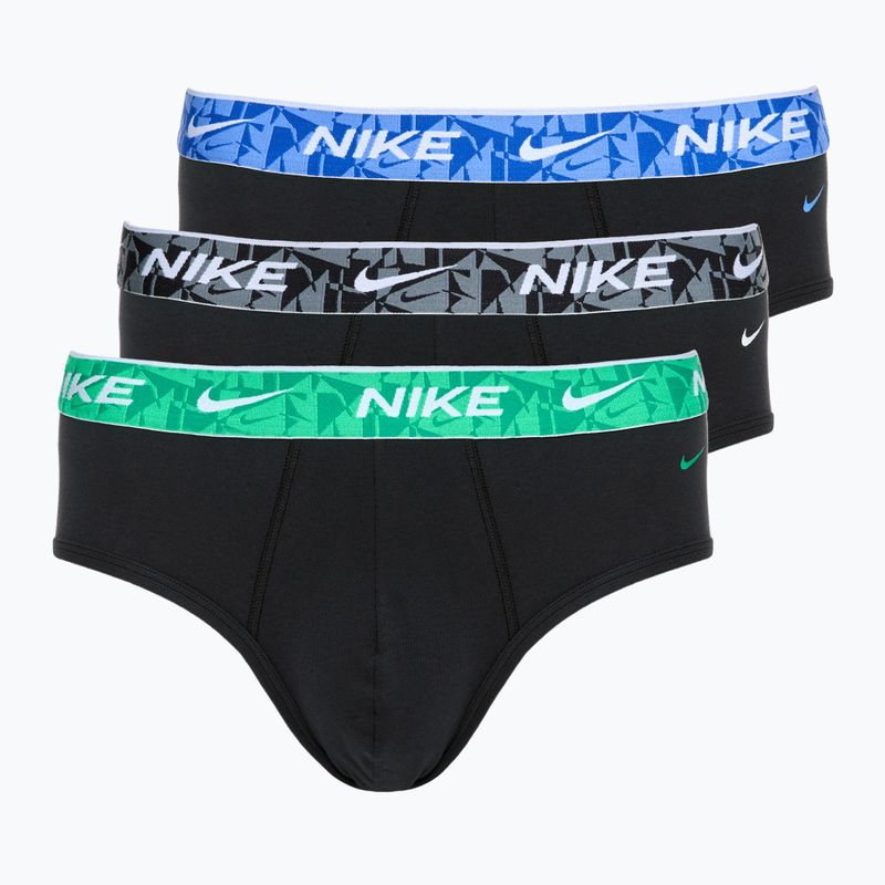 Труси чоловічі Nike Everyday Cotton Stretch Brief 3 пари black/green/black