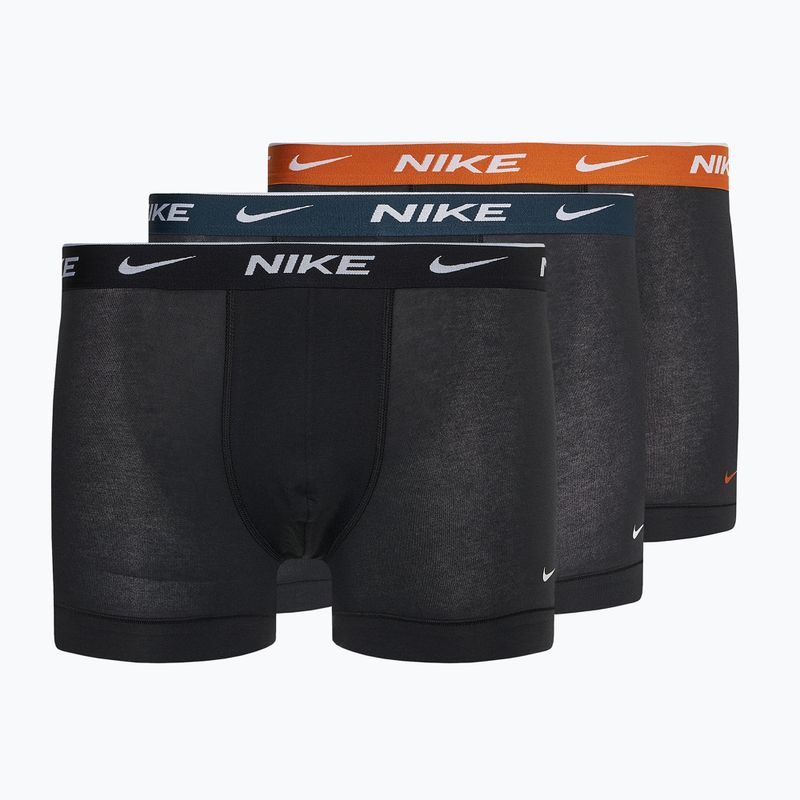 Чоловічі труси-боксери Nike Everyday Cotton Stretch Trunk 3 пари чорні/армійський темно-синій/чорні