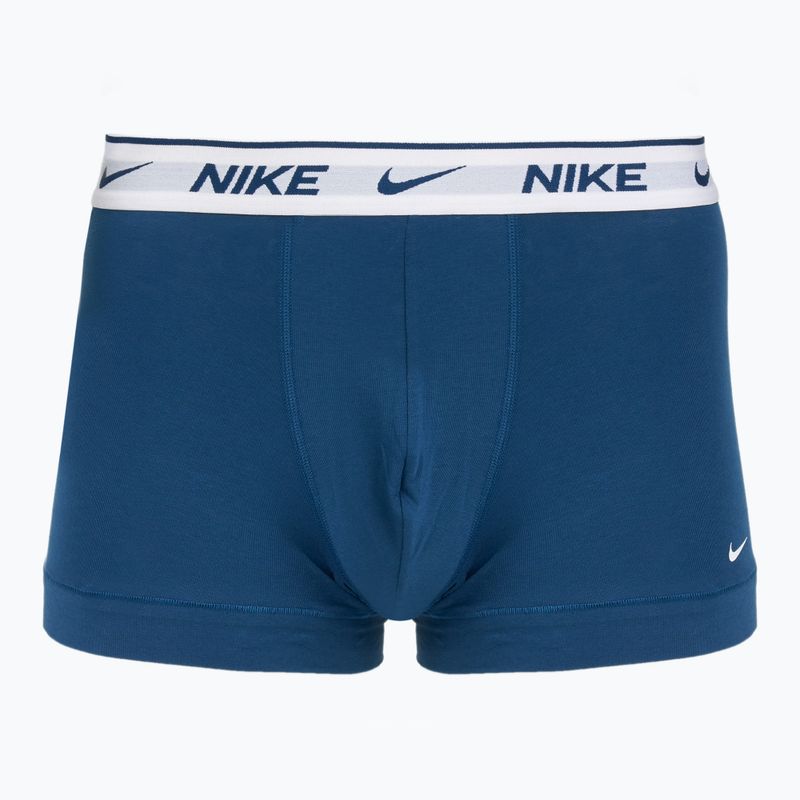 Труси чоловічі Nike Everyday Cotton Stretch Trunk 3 пари light armry blue/blue force/white waistband 2