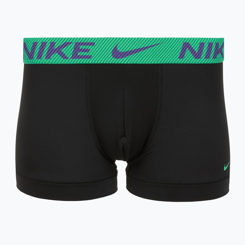 Труси чоловічі Nike Dri-Fit Essential Micro Trunk 3 пари black green shock/wild violet/black text wb 2
