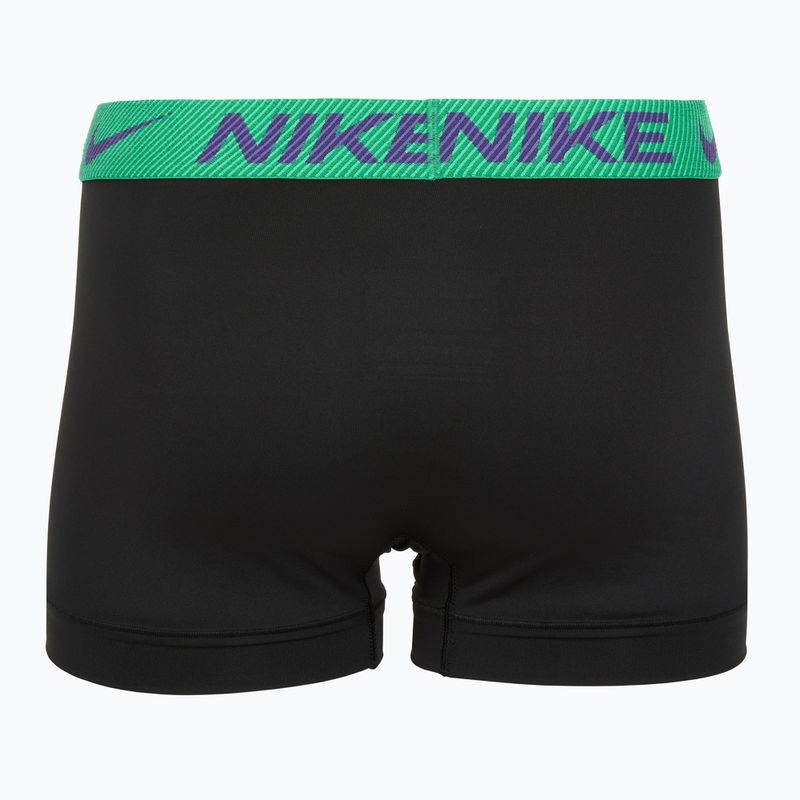 Труси чоловічі Nike Dri-Fit Essential Micro Trunk 3 пари black green shock/wild violet/black text wb 5