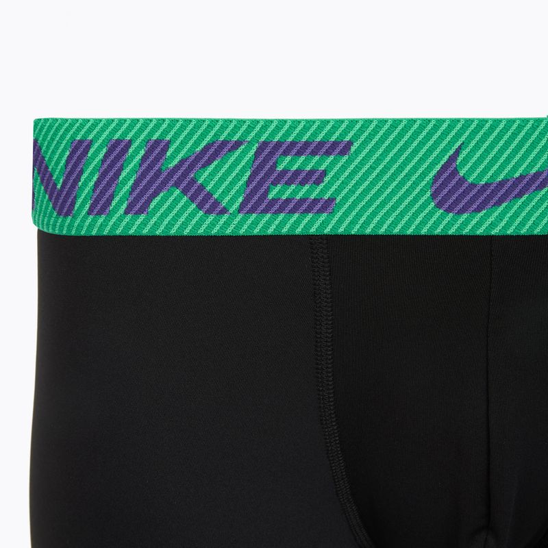 Труси чоловічі Nike Dri-Fit Essential Micro Trunk 3 пари black green shock/wild violet/black text wb 6