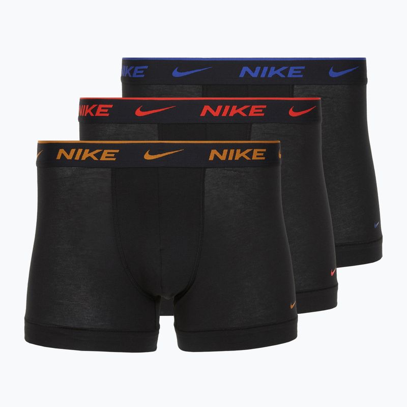 Труси чоловічі Nike Everyday Cotton Stretch Trunk 3 пари black lig crim/des och/deep night logo waistband