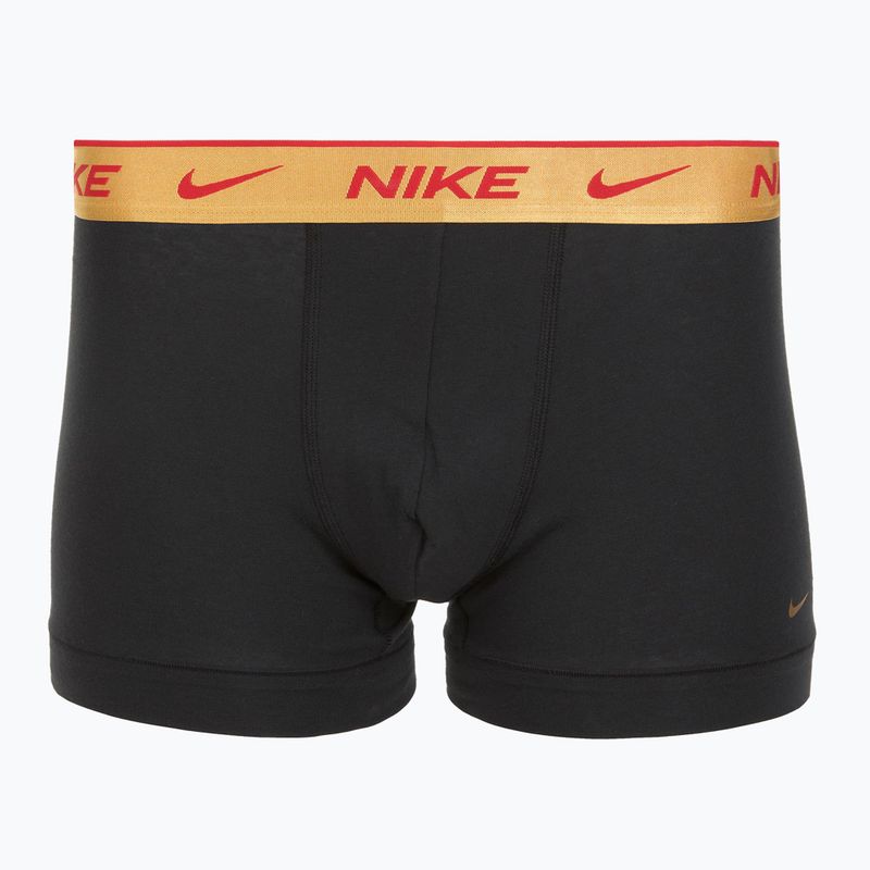 Труси чоловічі Nike Everyday Cotton Stretch Trunk 3 пари blk/university red/wheat gold/black high shine wb 2