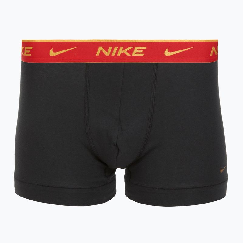 Труси чоловічі Nike Everyday Cotton Stretch Trunk 3 пари blk/university red/wheat gold/black high shine wb 3