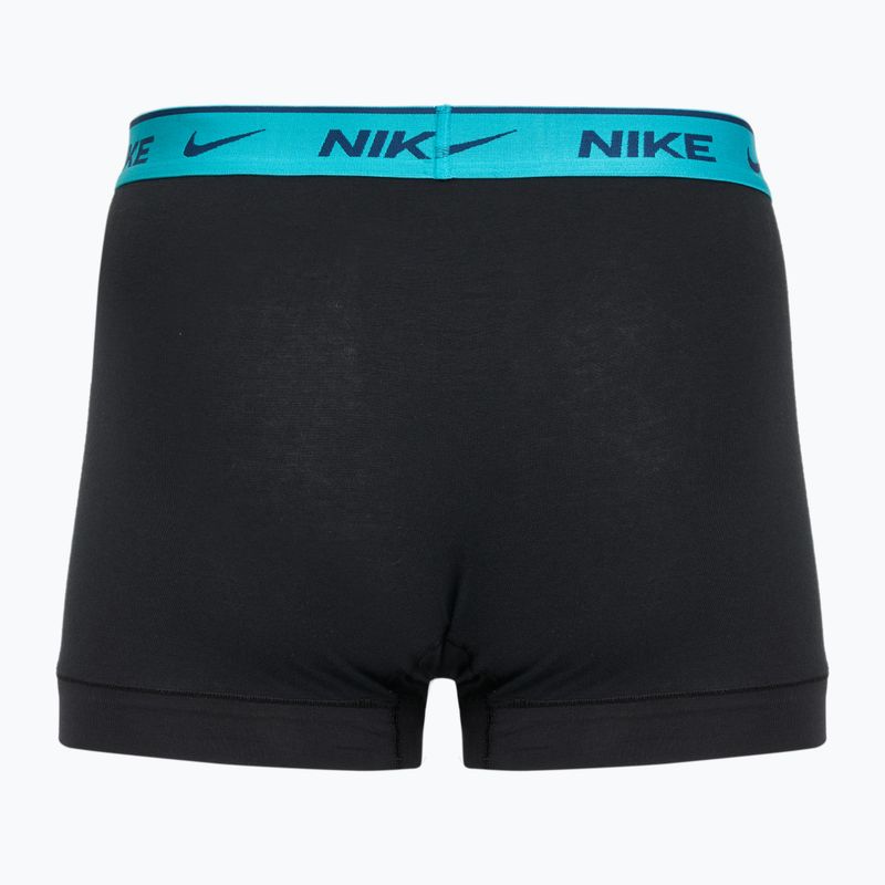 Труси чоловічі Nike Everyday Cotton Stretch Trunk 3 пари black light amry blue/dusty cactus/black waistband 2