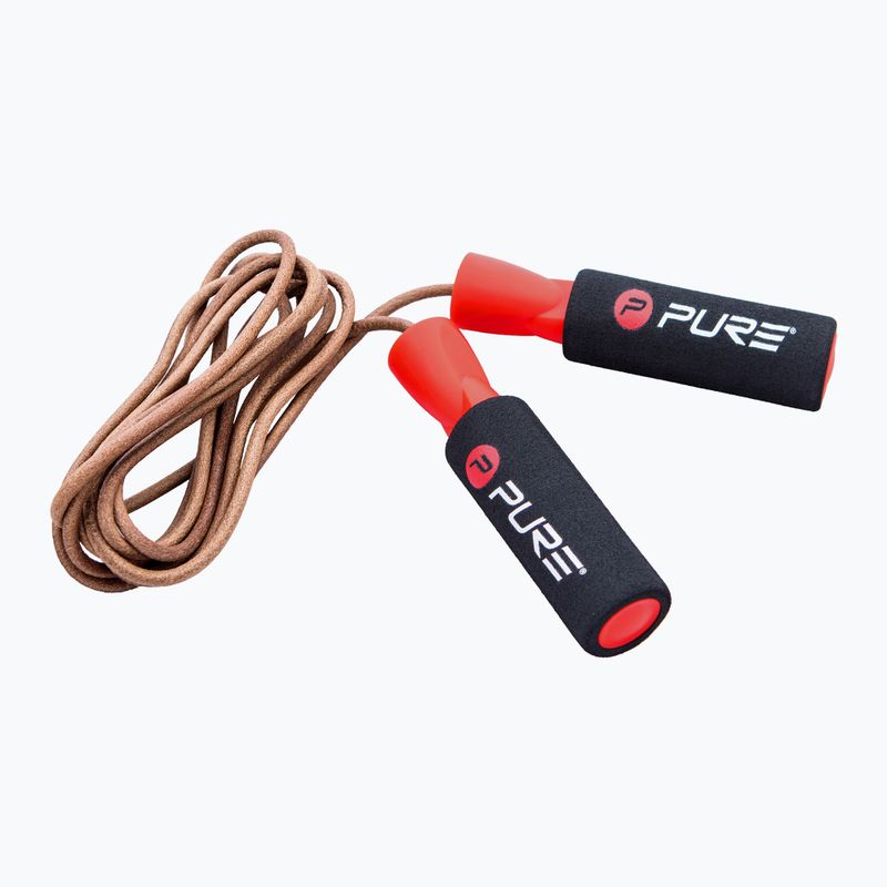 Скакалка Pure2Improve Jump Rope Leather коричнева P2I201200