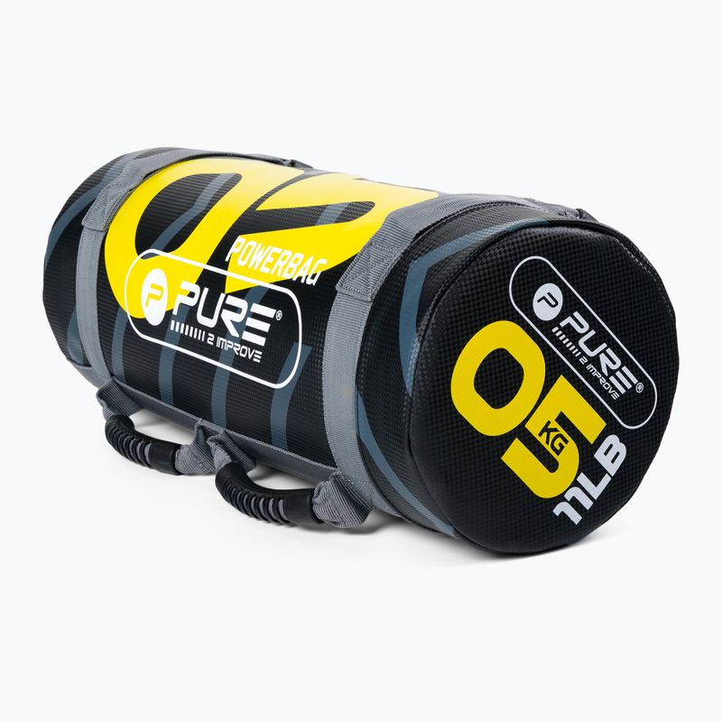 Мішок тренувальний 5 кг Pure2Improve Power Bag чорно-жовтий P2I201710